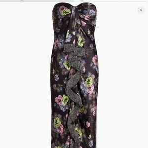 Cinq à Sept  Elise Floral Silk Midi-Dress Size 2